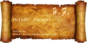 Holló Ferenc névjegykártya