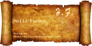 Holló Ferenc névjegykártya
