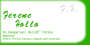 ferenc hollo business card